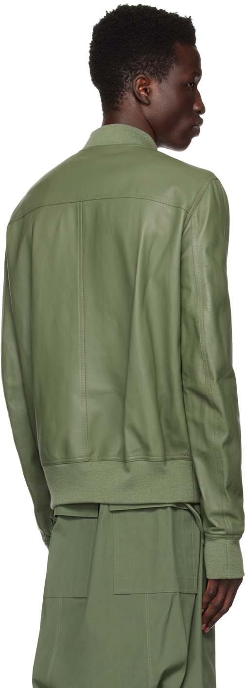 Rick Owens Green Classic Flight Leather Jacket