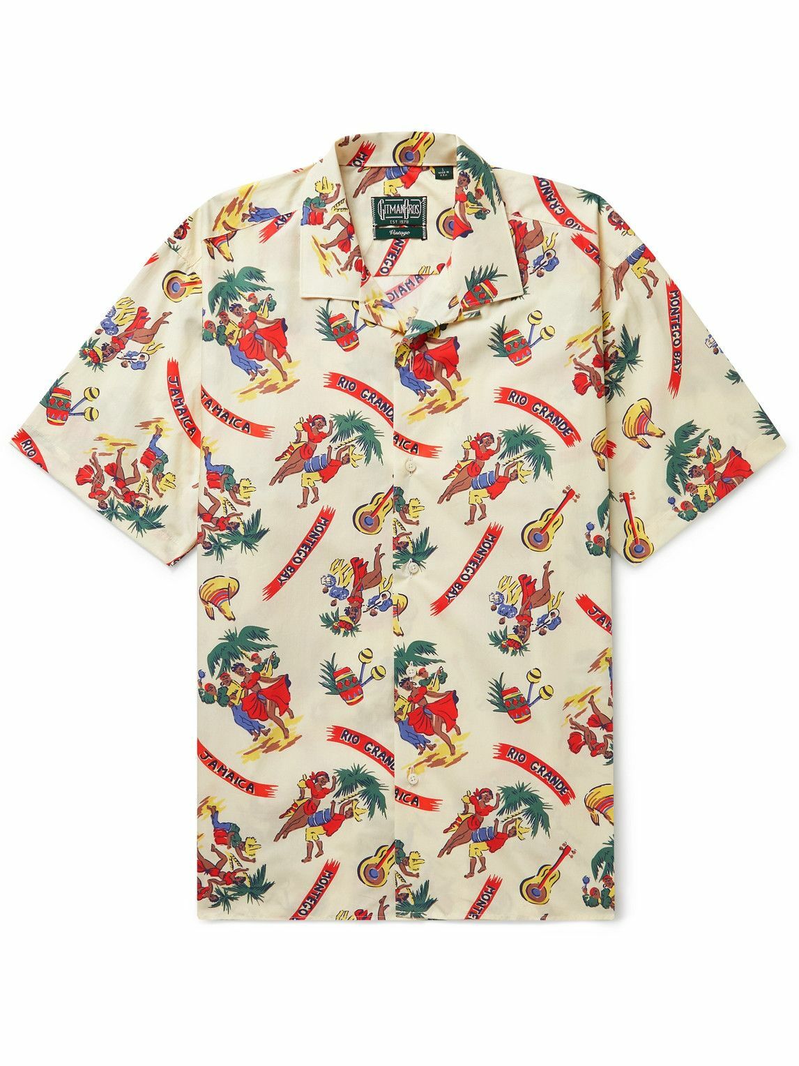 Gitman Vintage - Convertible-Collar Printed Cotton-Poplin Shirt - Multi ...