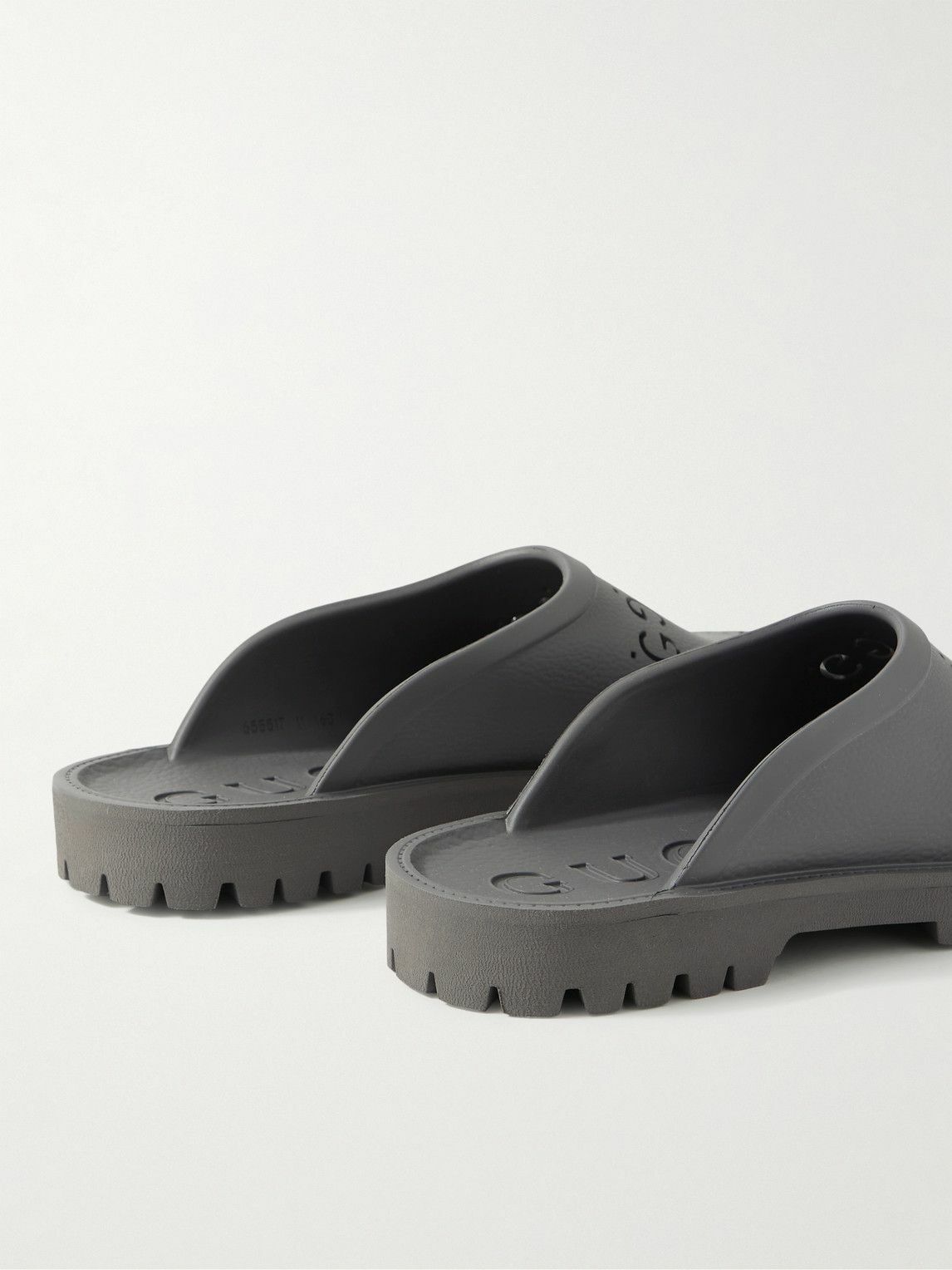 GUCCI Elea LogoPerforated Rubber Clogs Gray Gucci