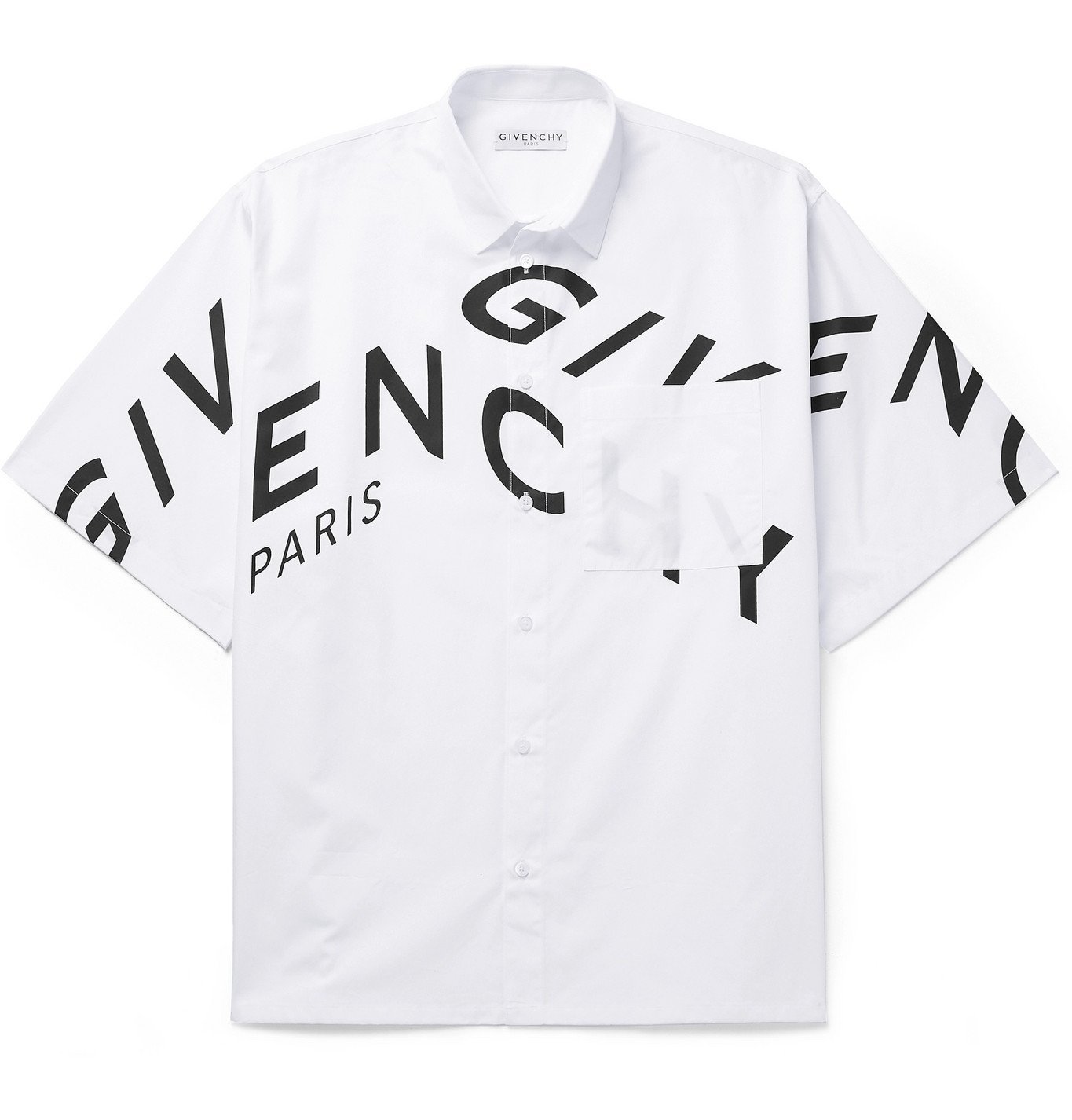 GIVENCHY - Logo-Print Cotton-Poplin Shirt - White Givenchy