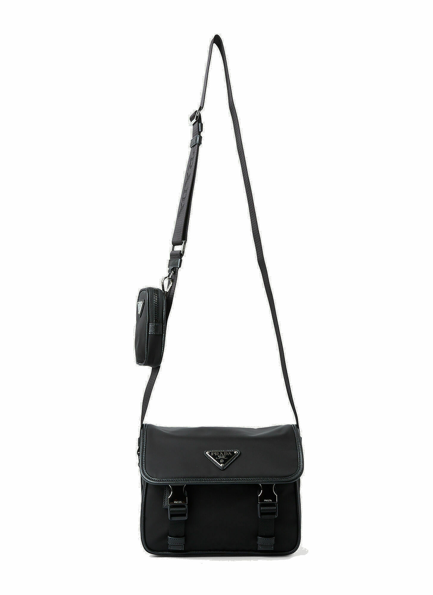 Photo: Prada - Re-Nylon Messenger Crossbody Bag in Black