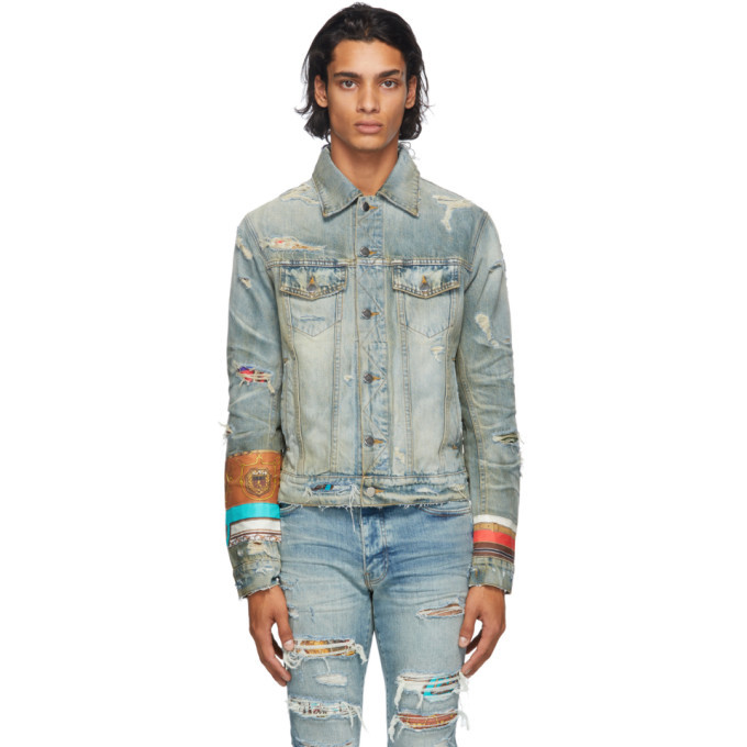 Amiri Indigo Denim Patch Scarves 