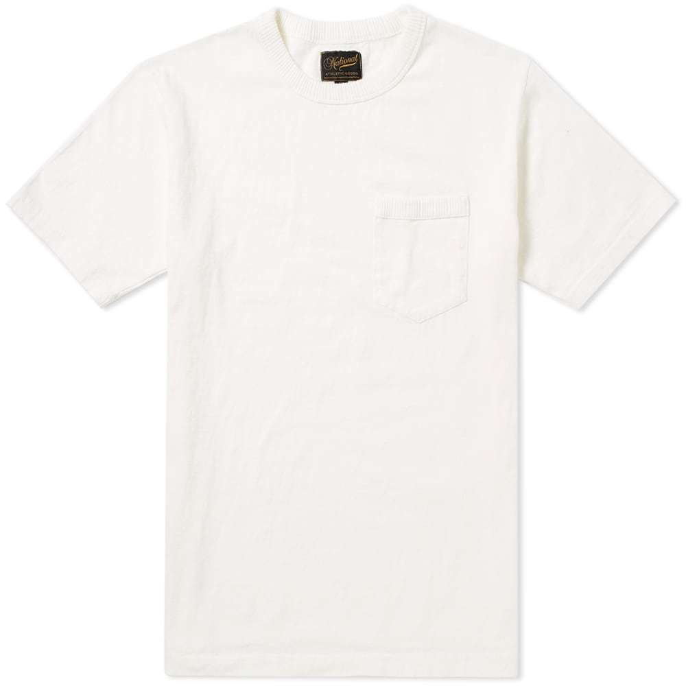 National Athletic Goods Rib Pocket Tee White National Athletic Goods