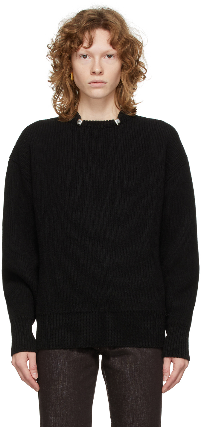 Bottega Veneta Black Shetland Wool Ring Sweater Bottega Veneta