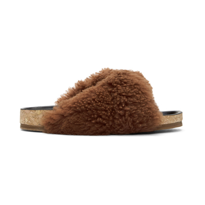 chloe kerenn shearling slides