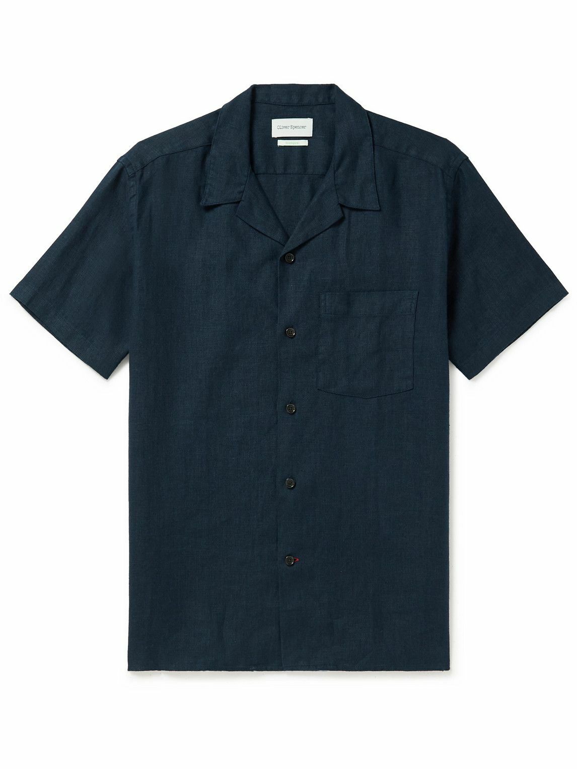 Oliver Spencer - Havana Camp-Collar Linen Shirt - Blue Oliver Spencer