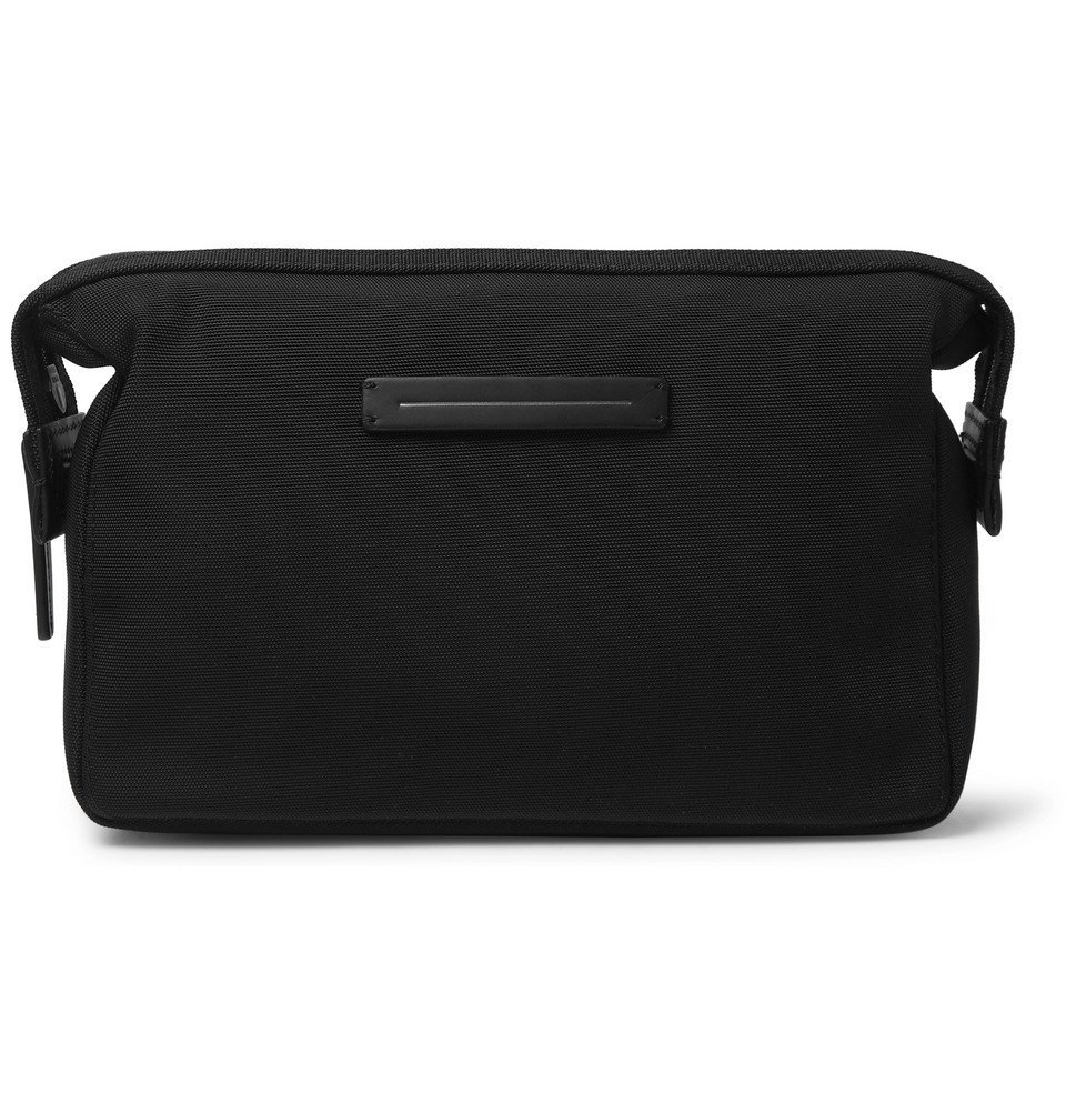 Horizn Studios - Koenji Leather-Trimmed Nylon Wash Bag - Black Horizn ...