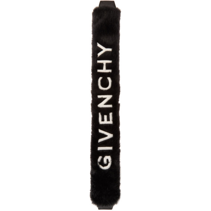Givenchy Black Faux-Fur Bag Strap Sock 