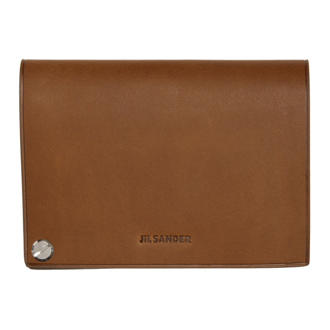 Jil Sander Brown Covered Card Holder Jil Sander