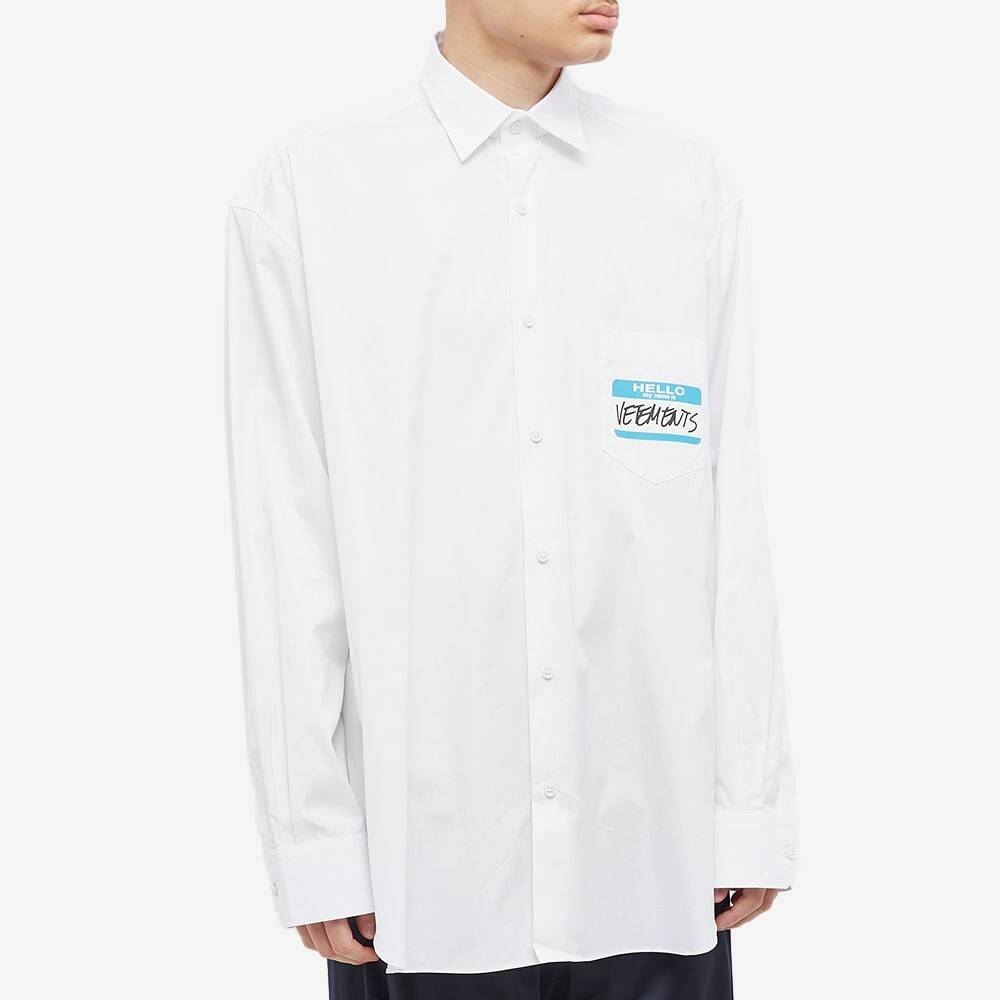 Vetements Men's My Name Is Shirt in White Vetements