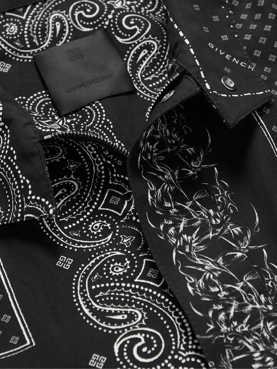 Givenchy - Bandana-Print Cotton Shirt - Black Givenchy