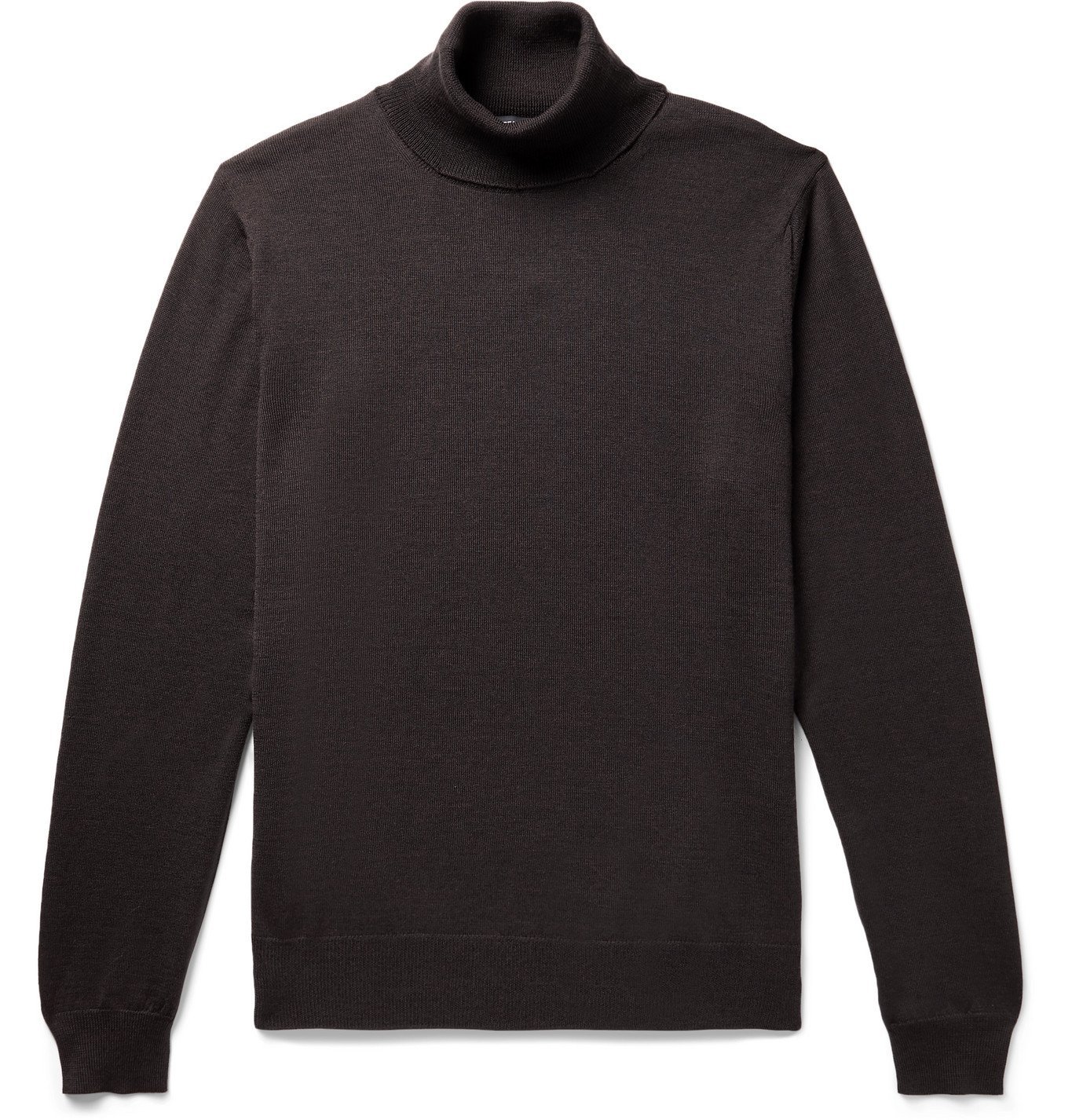 Beams F - Merino Wool Rollneck Sweater - Brown Beams F