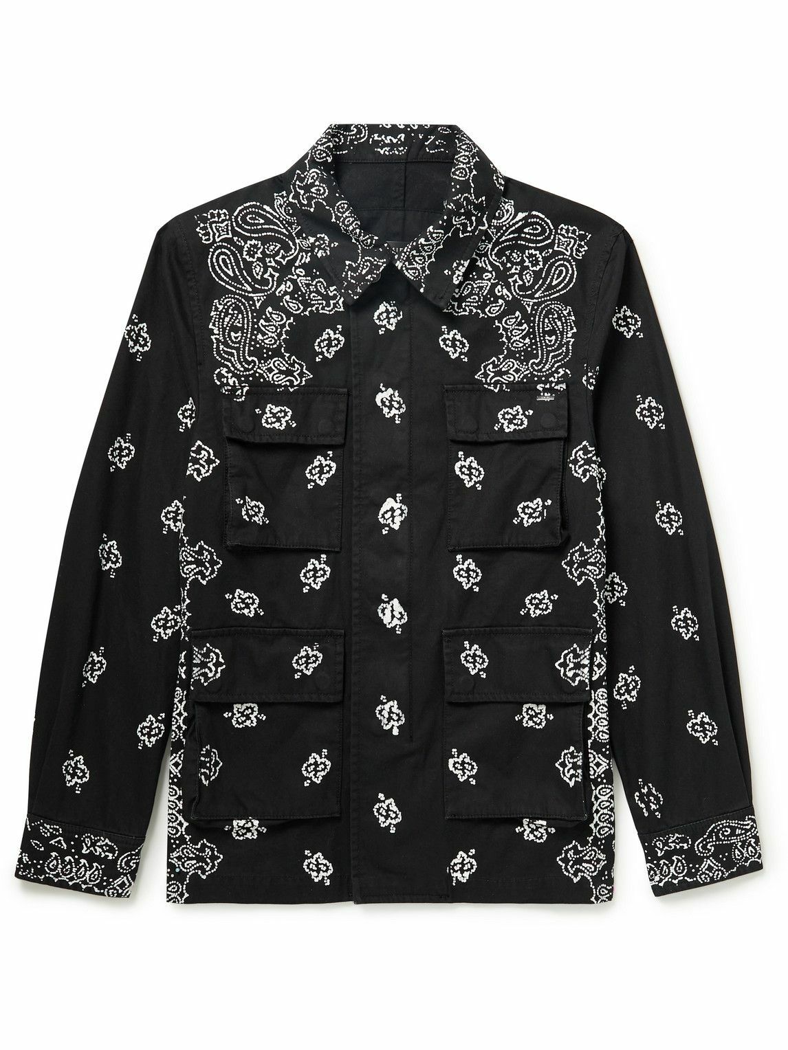 AMIRI - M-65 Bleached Bandana-Print Denim Jacket - Black Amiri