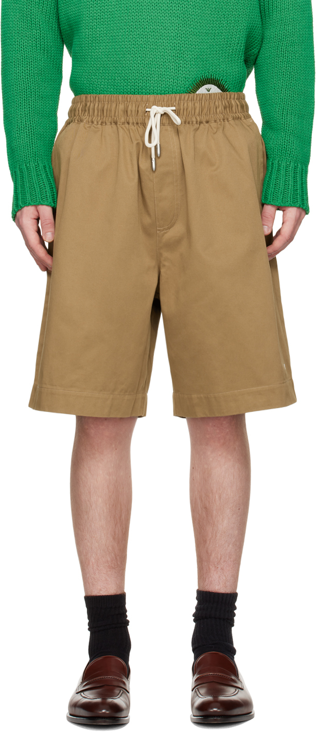 Emporio Armani Khaki Oversized Shorts