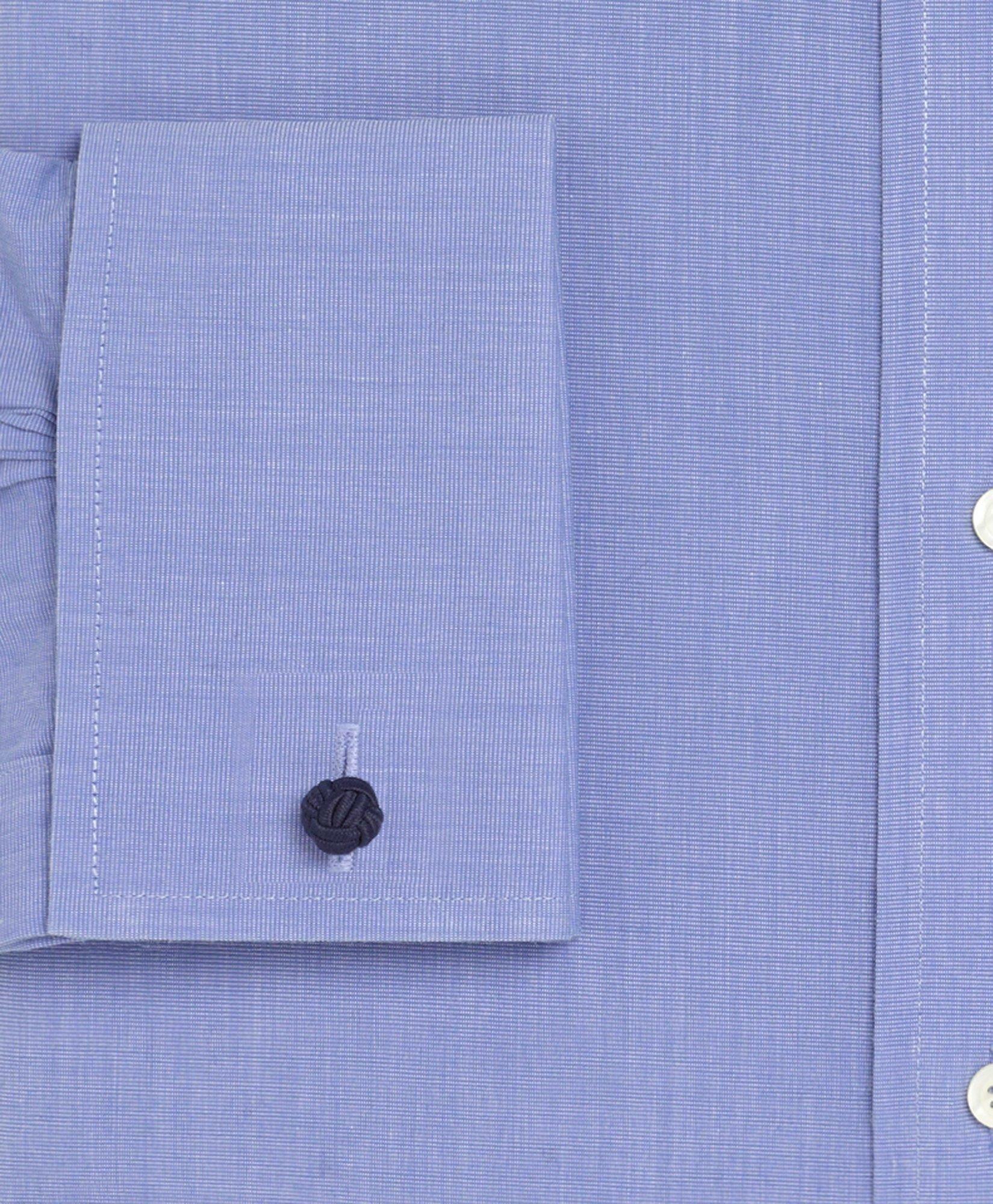 Brooks Brothers Men's Regent Regular-Fit Dress Shirt, Non-Iron Spread Collar French Cuff | Blue