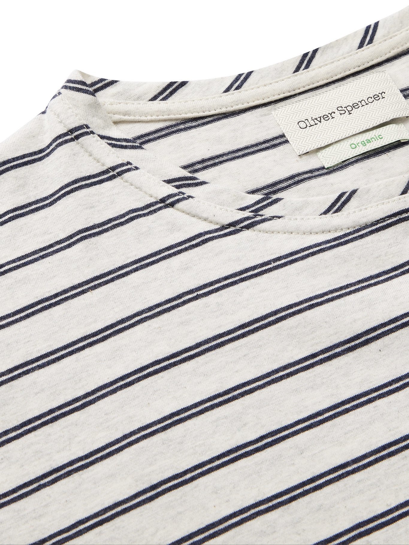 OLIVER SPENCER - Conduit Striped Organic Cotton-Jersey T-Shirt - White