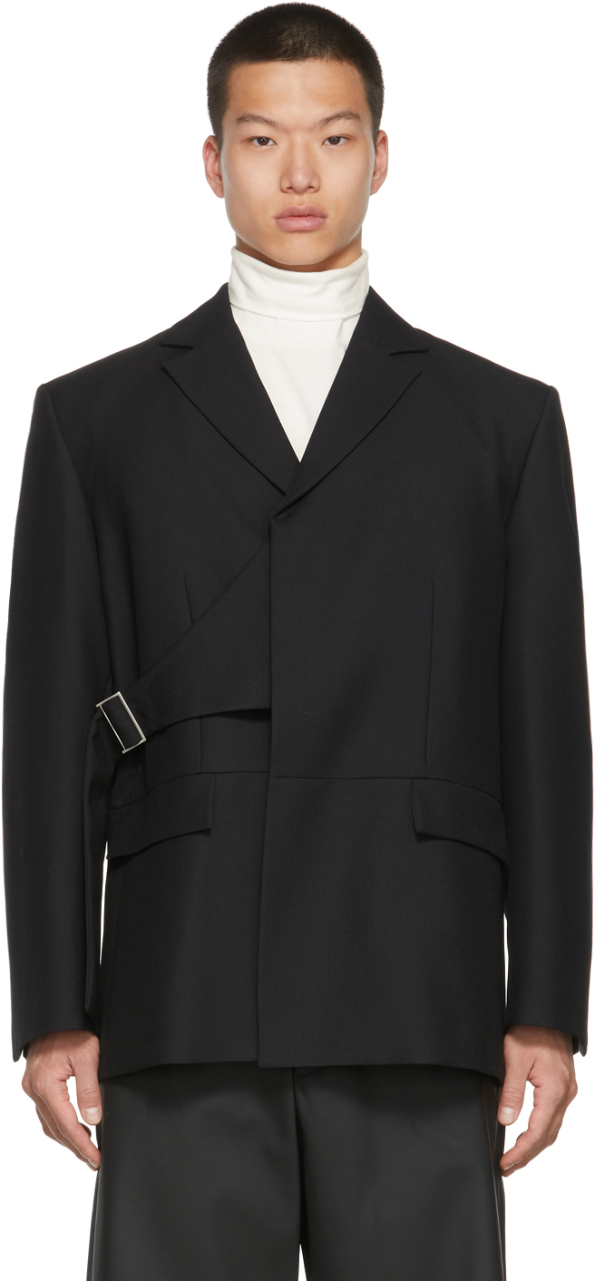 AMBUSH Black Double-Breasted Belted Blazer Ambush