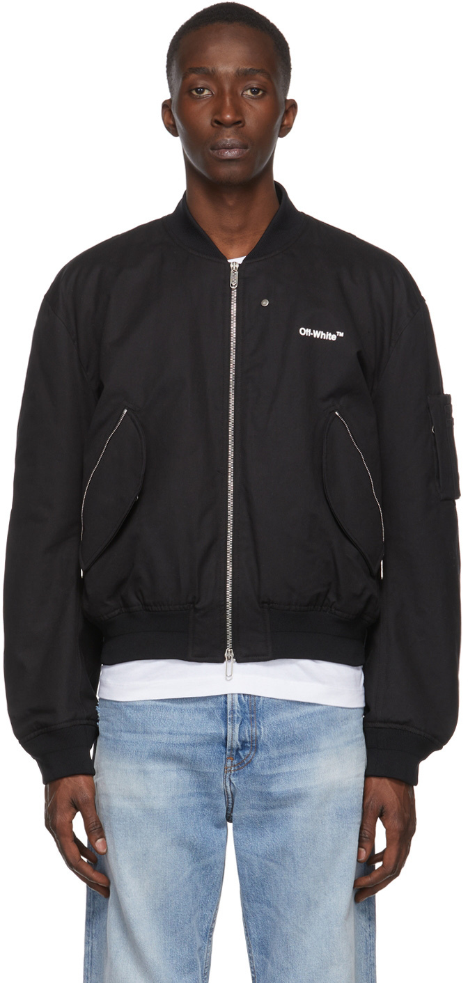 Off-White Black Diagonals Tab Bomber Jacket Off-White