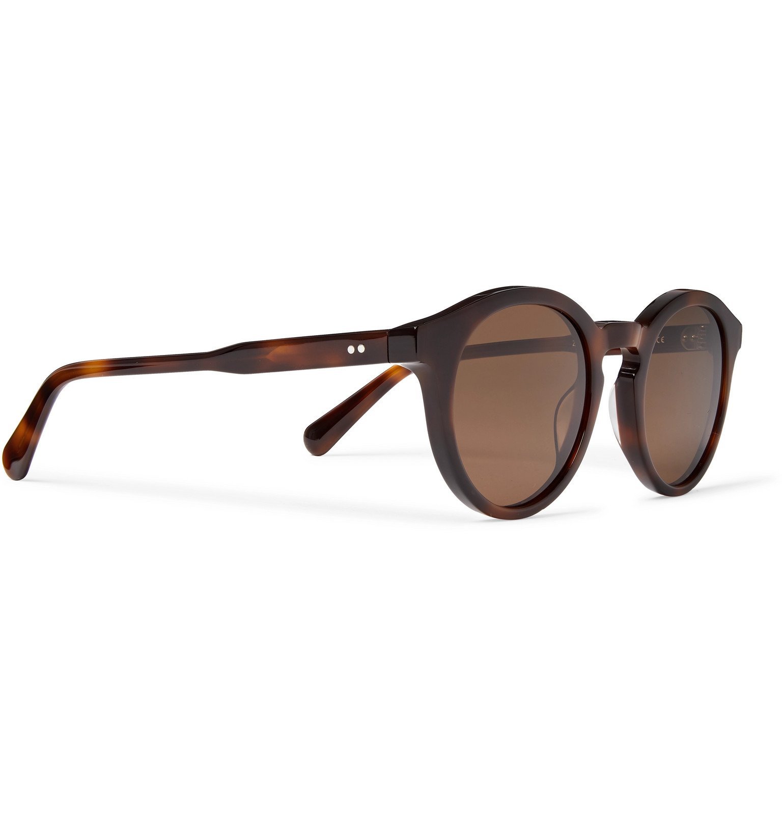 Sun Buddies - Zinedine Round-Frame Acetate Sunglasses - Brown Sun Buddies