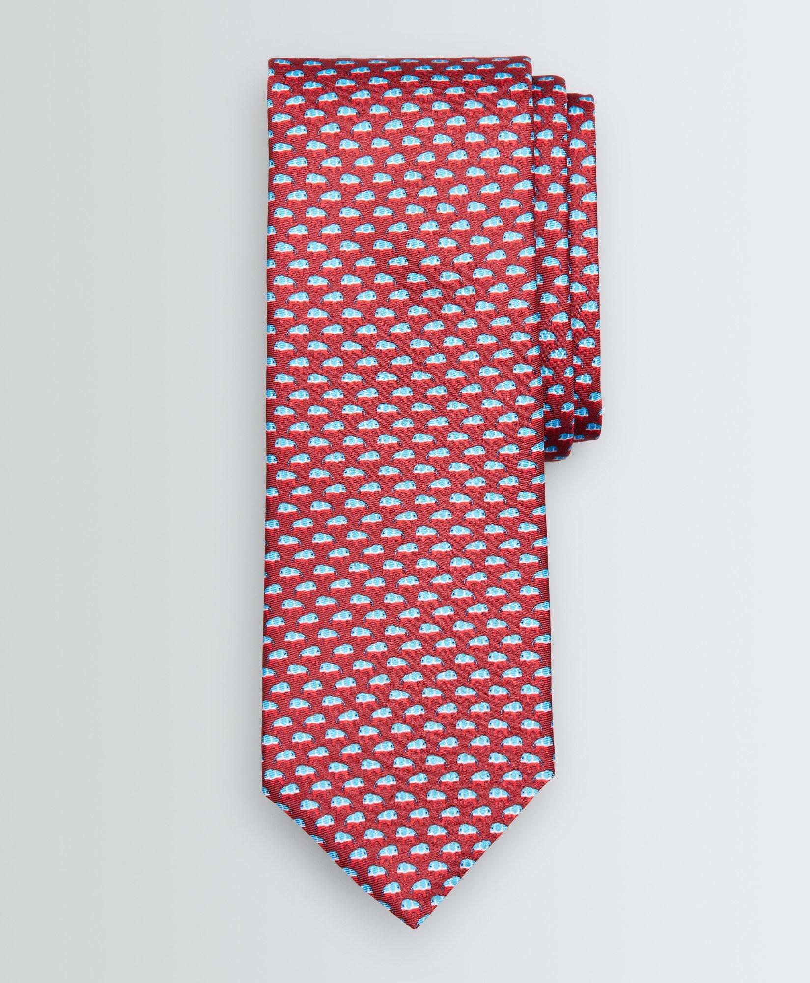 Brooks Brothers Men's Elephant-Patterned Tie | Red