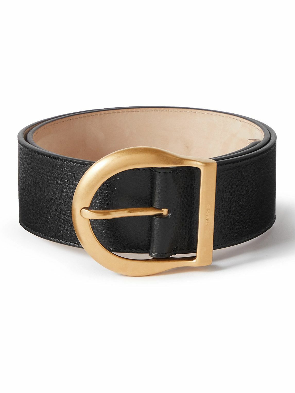 TOM FORD - Full-Grain Leather Belt - Black TOM FORD