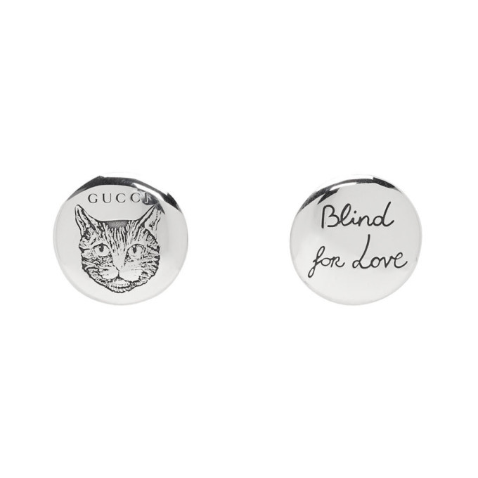 Gucci Silver Blind For Love Earrings Gucci