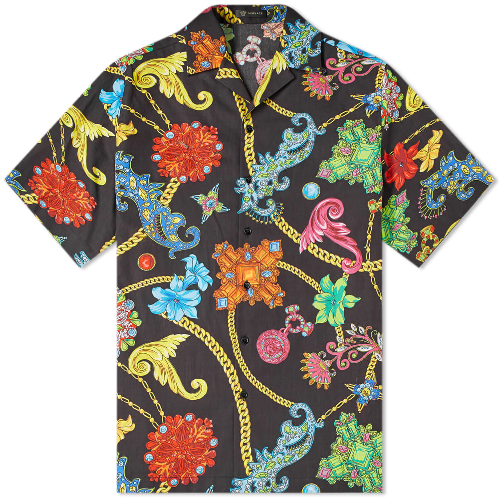 Versace Floral Chain Print Vacation Shirt Versace