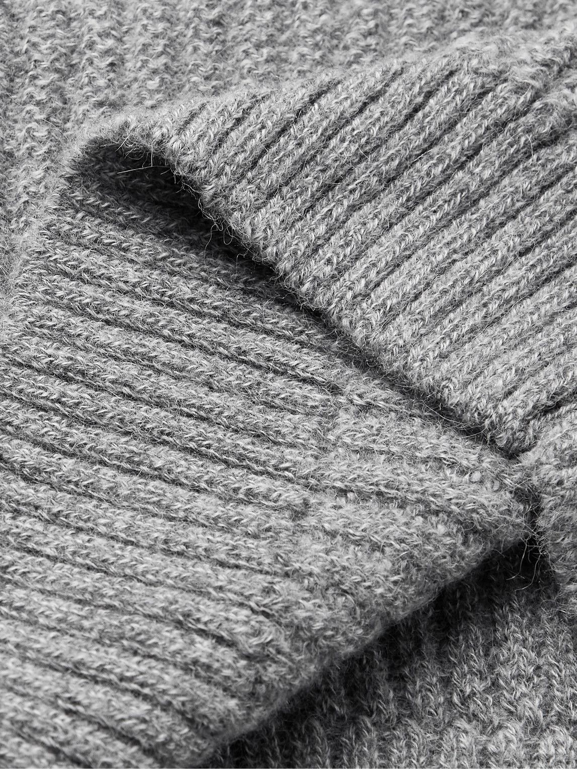 Inis Meáin - Moss Ribbed Baby Alpaca Sweater - Gray Inis Meáin