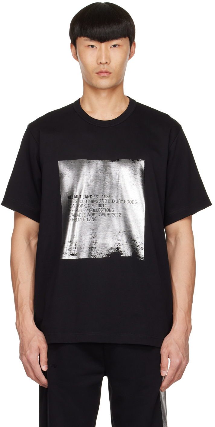 Helmut Lang Black Cotton T-Shirt Helmut Lang