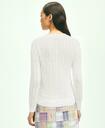 Brooks Brothers Women's Italian Linen Cable Knit Sweater | White