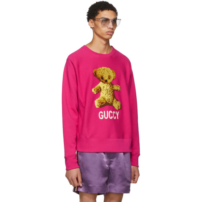 Gucci Pink Guccy Teddy Bear Sweatshirt Gucci