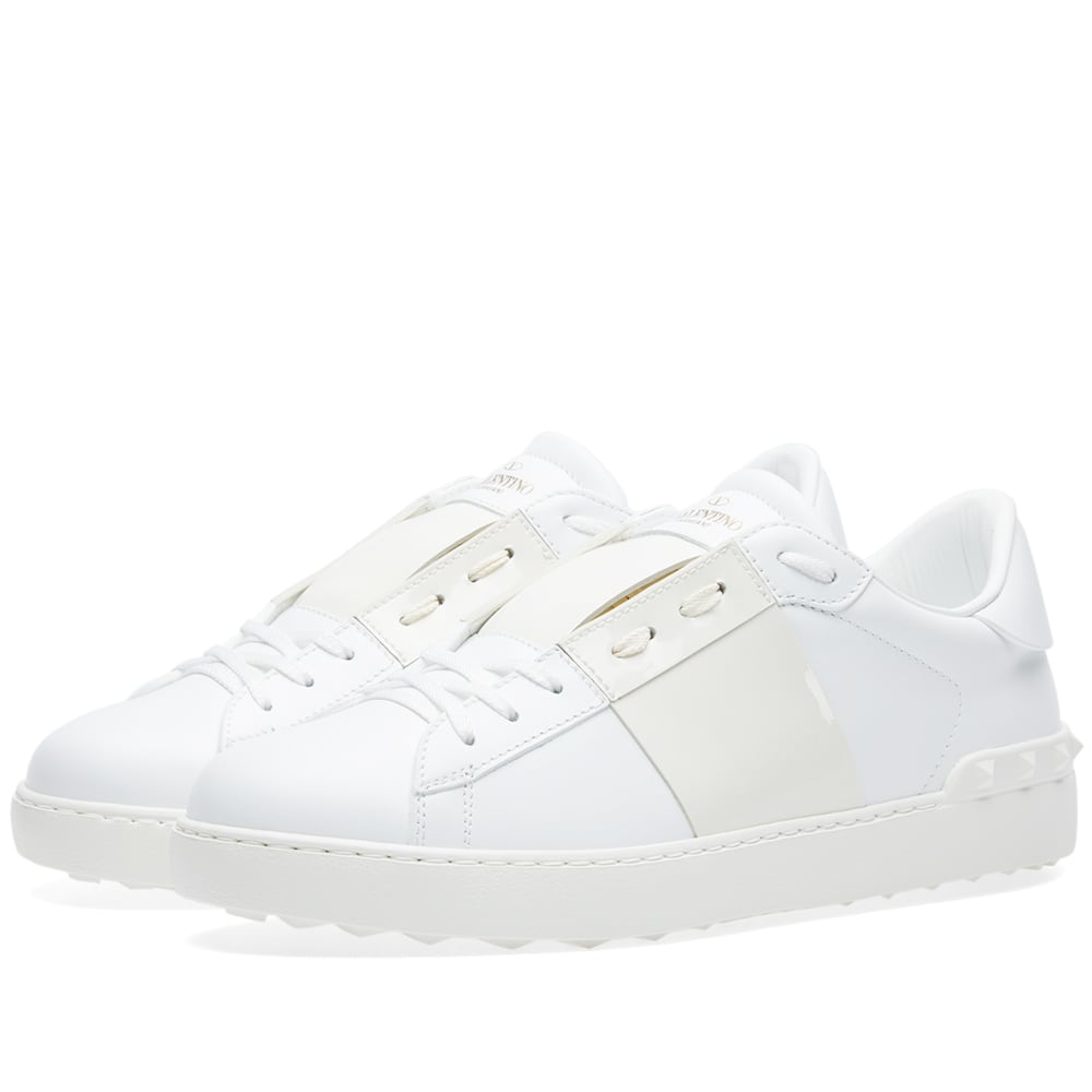 valentino open low top patent sneaker