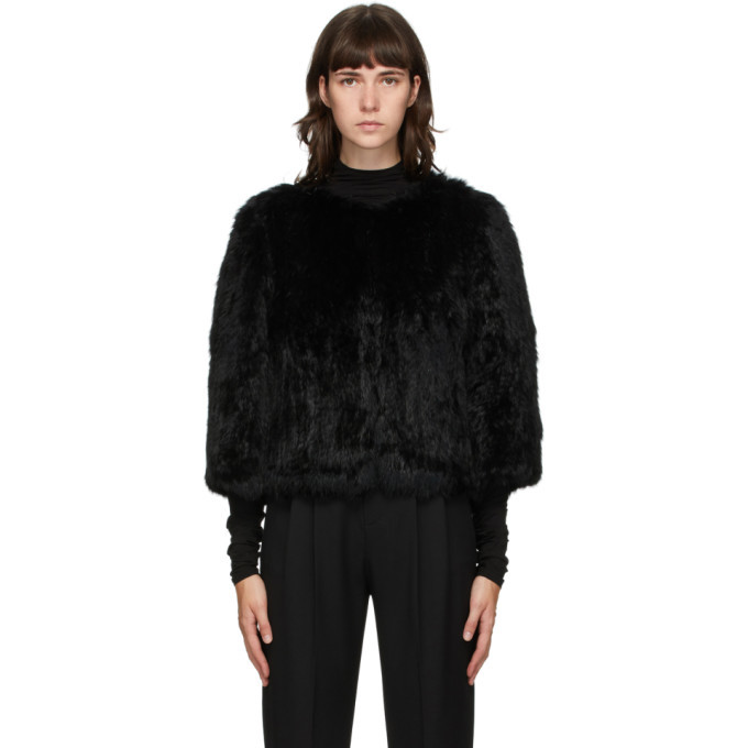 yves salomon cropped fur jacket