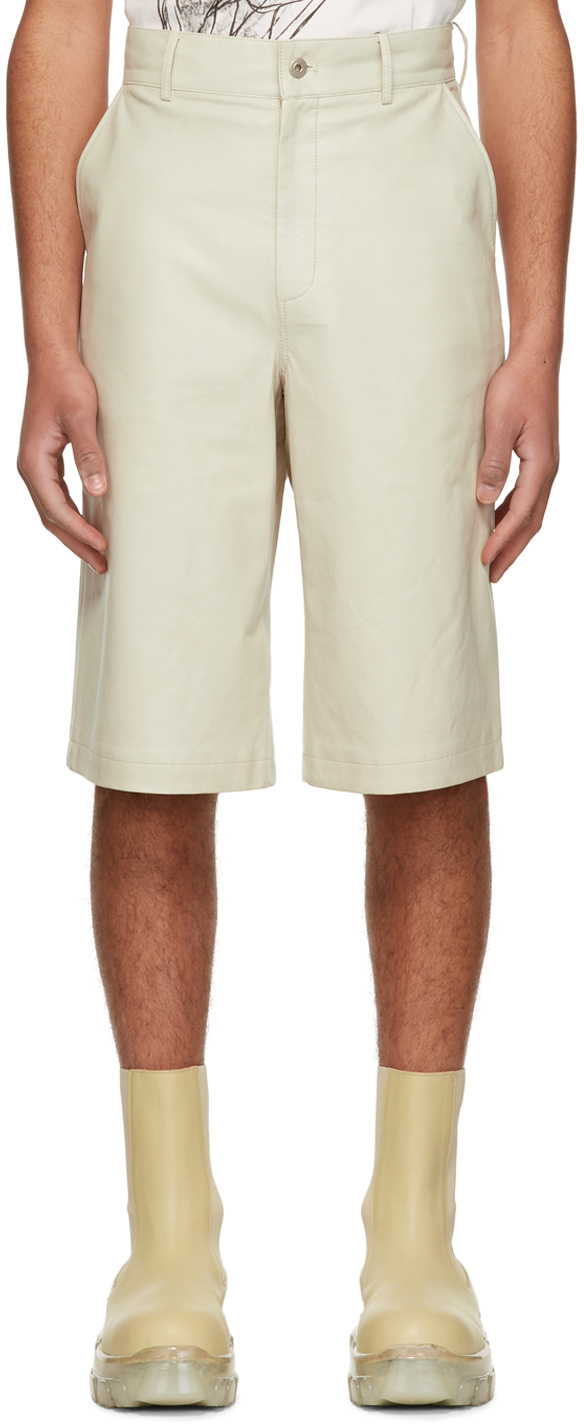 Sean Suen Off-White Leather Shorts Sean 