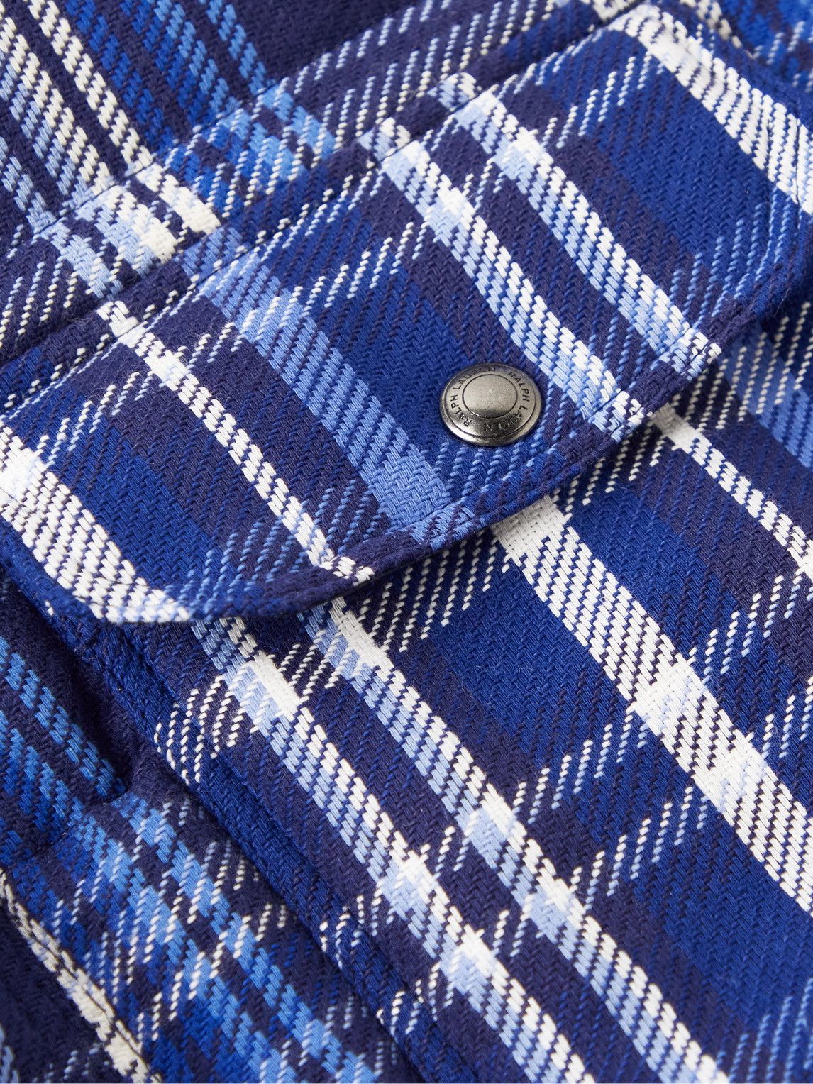 Polo Ralph Lauren - Fleece-Lined Checked Quilted Cotton-Flannel Shirt Jacket  - Blue Polo Ralph Lauren