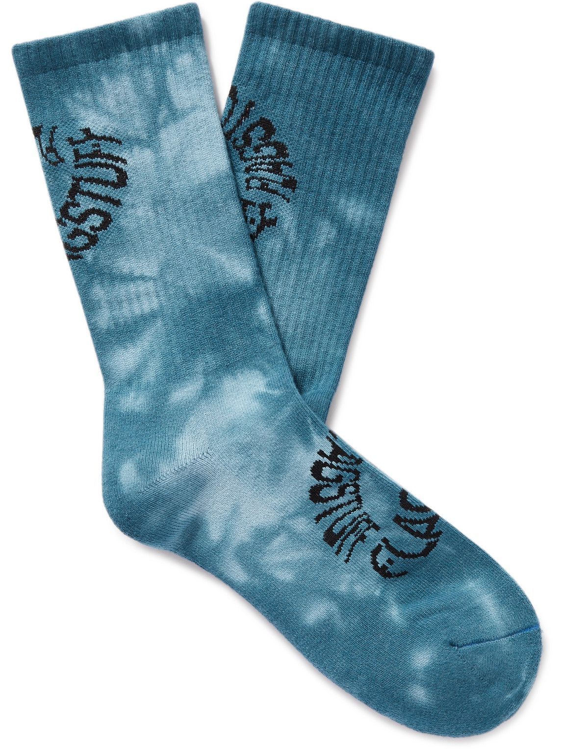 Flagstuff - Tie-Dyed Logo-Intarsia Cotton-Blend Socks Flagstuff