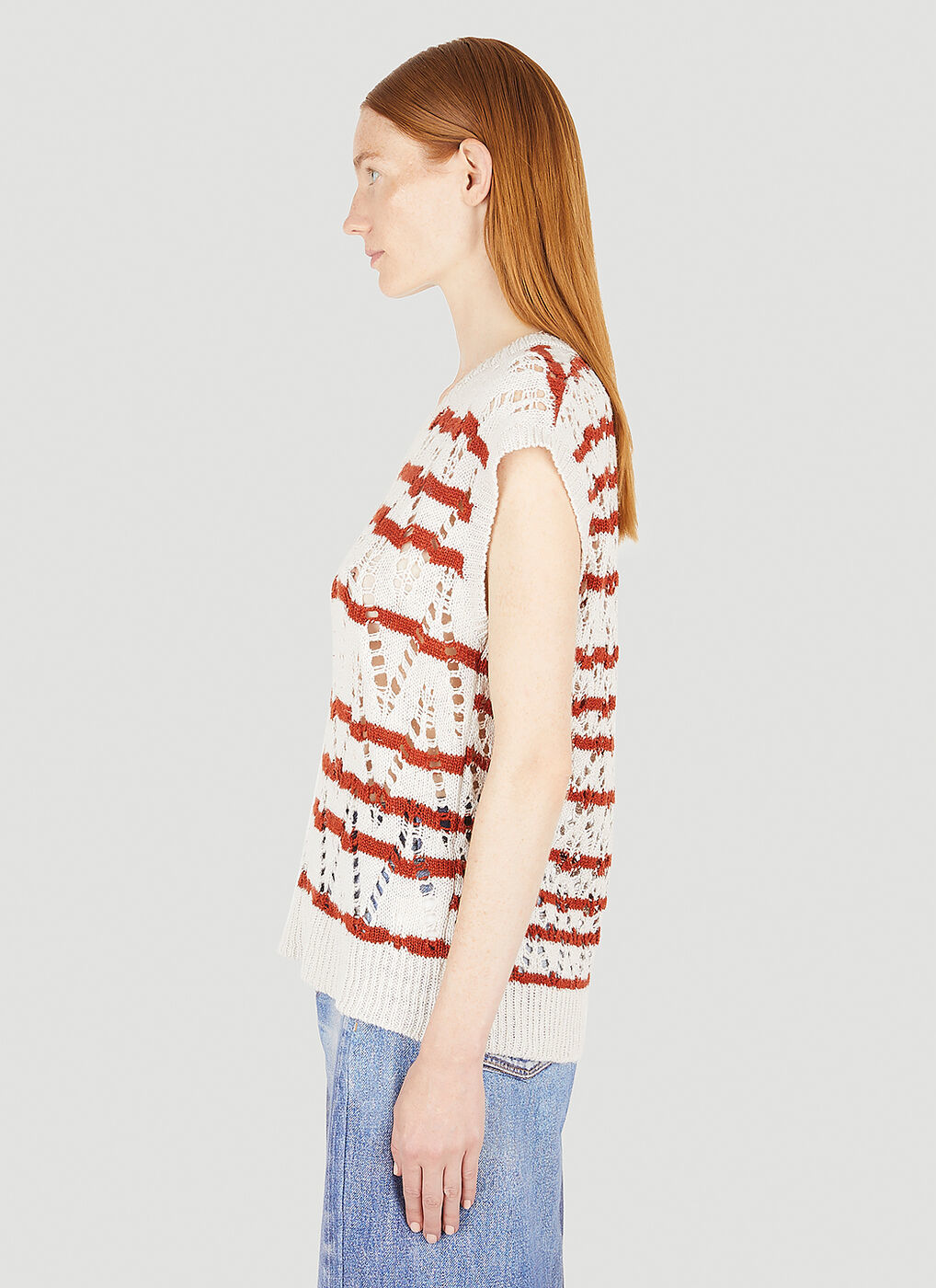 Zig Zag Knit Sleeveless Sweater In White Our Legacy