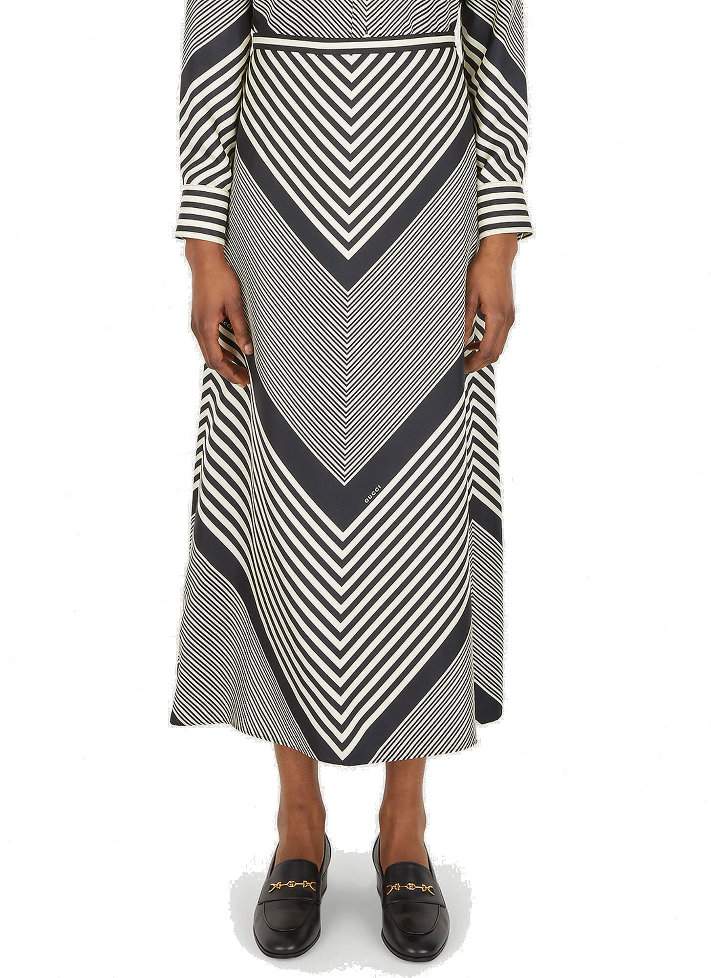 Optical Diagonal Skirt in Grey Gucci