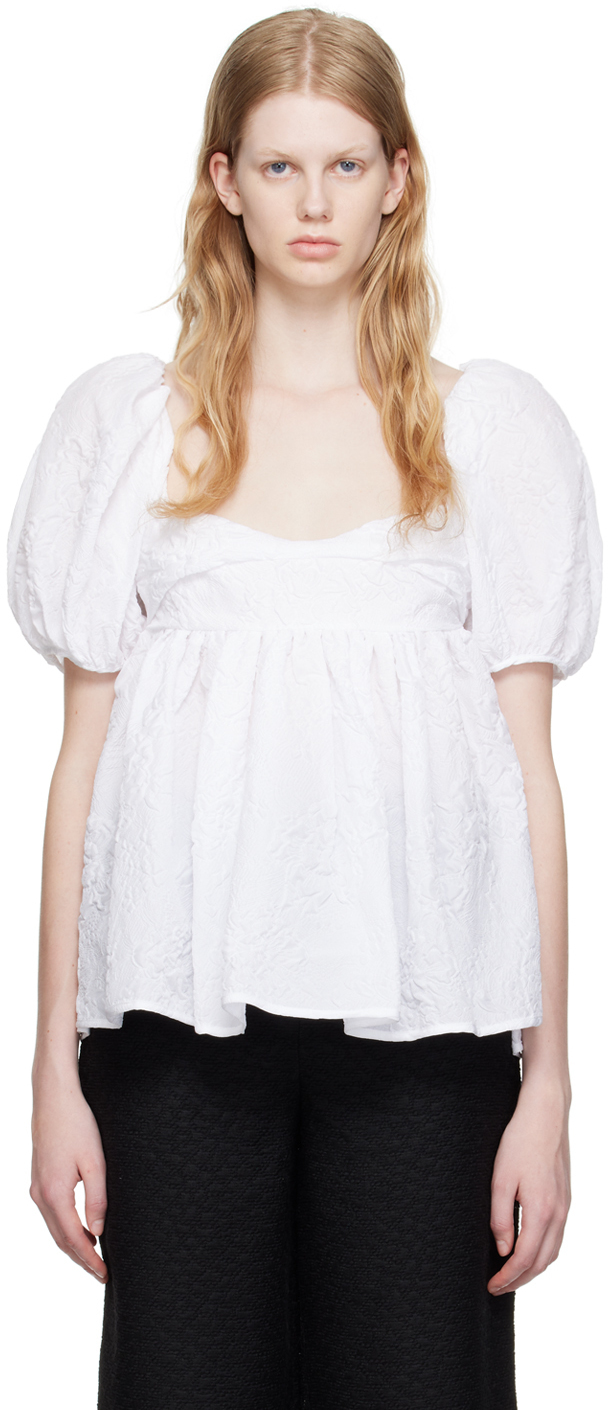 Cecilie Bahnsen White Sari Blouse Cecilie Bahnsen