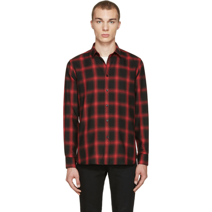 saint laurent checked shirt