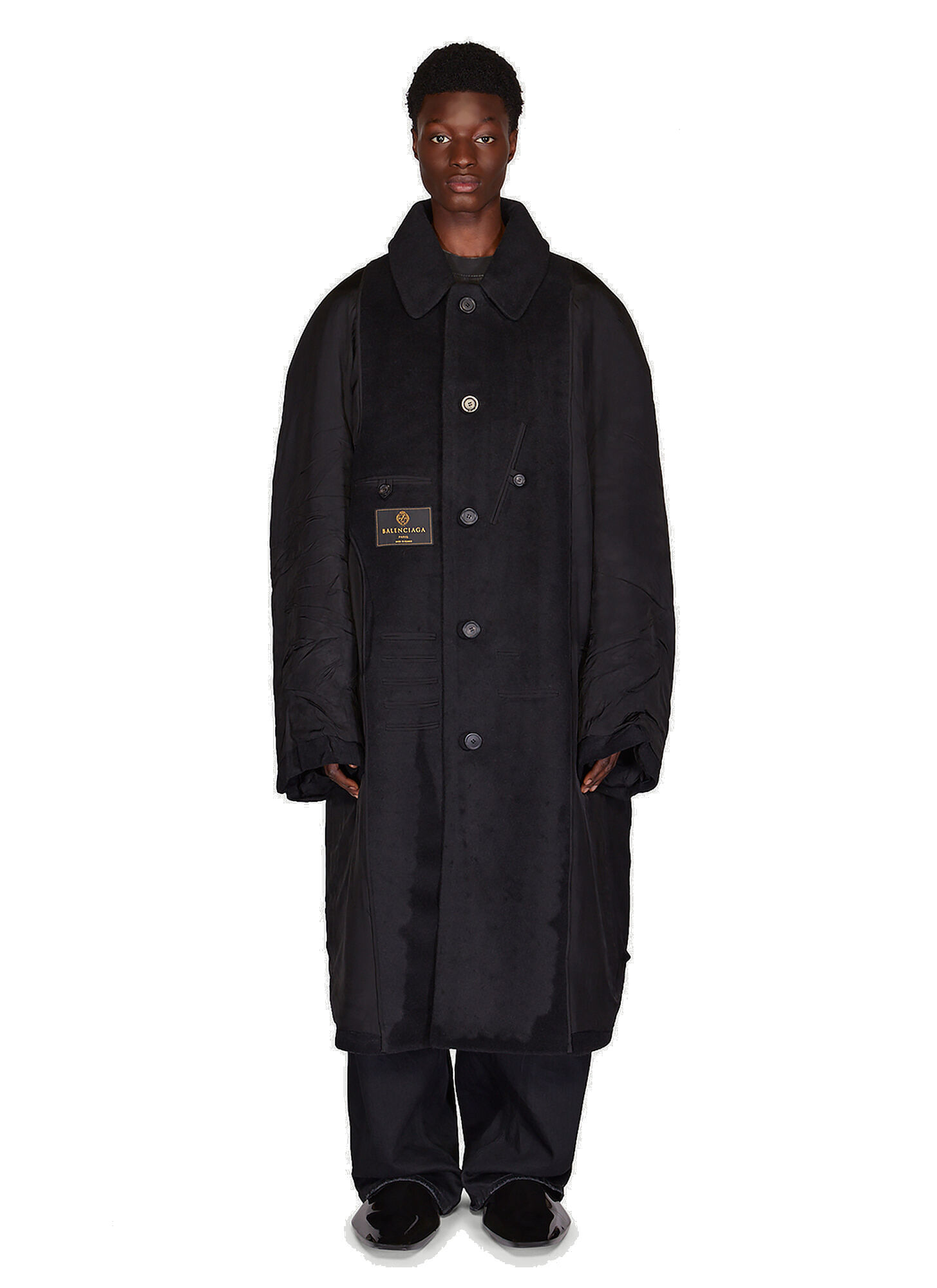 Inside Out Carcoat in Black Balenciaga