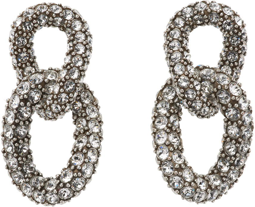 Isabel Marant Silver Crystal Funky Ring Earrings Isabel Marant