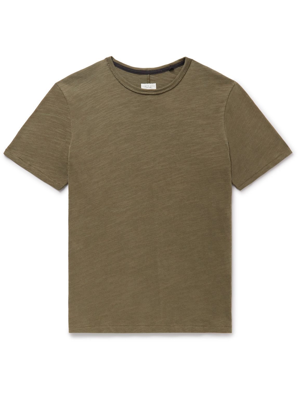 Rag & Bone Classic Flame Slub CottonJersey TShirt Green Rag and Bone