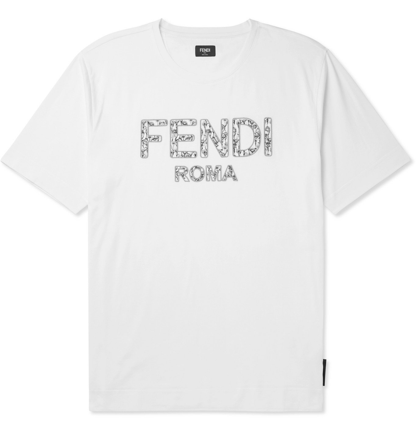 Fendi - Logo-Appliquéd Cotton-Jersey T-Shirt - White Fendi