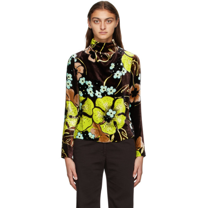 yellow velvet blouse
