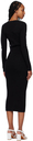 Reformation Black Parini Midi Dress