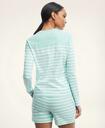 Brooks Brothers Women's Cotton Jersey Stripe Short Pajamas | Light Green Heather