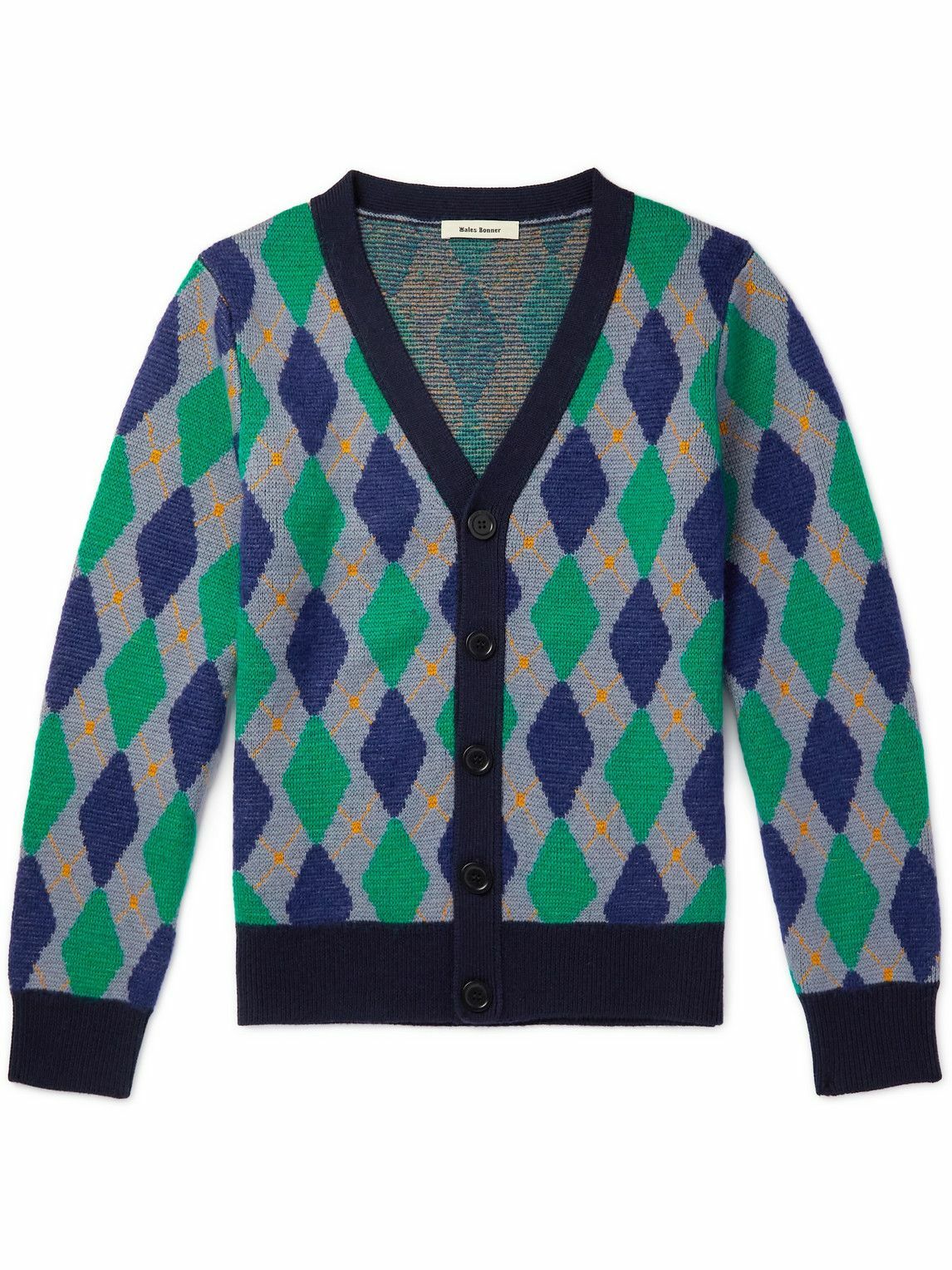 WALES BONNER 21aw Blue Argyle Sweater 3 - ニット/セーター