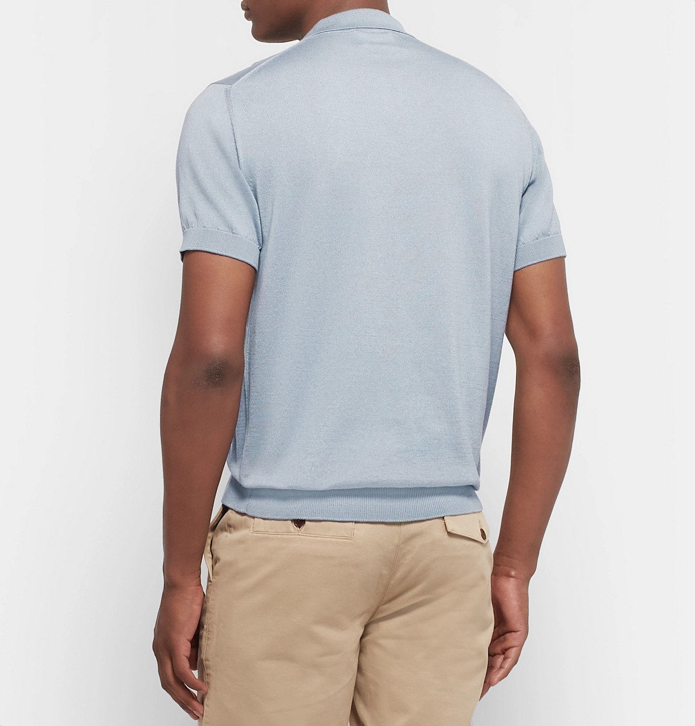 Handvaerk - Mercerised Pima Cotton-Jersey Polo Shirt - Blue Handvaerk