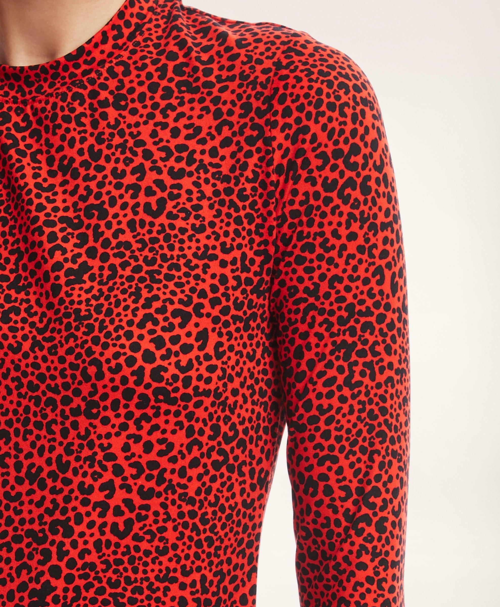 Brooks Brothers Women's Jersey Animal Print Long-Sleeve T-Shirt | Red